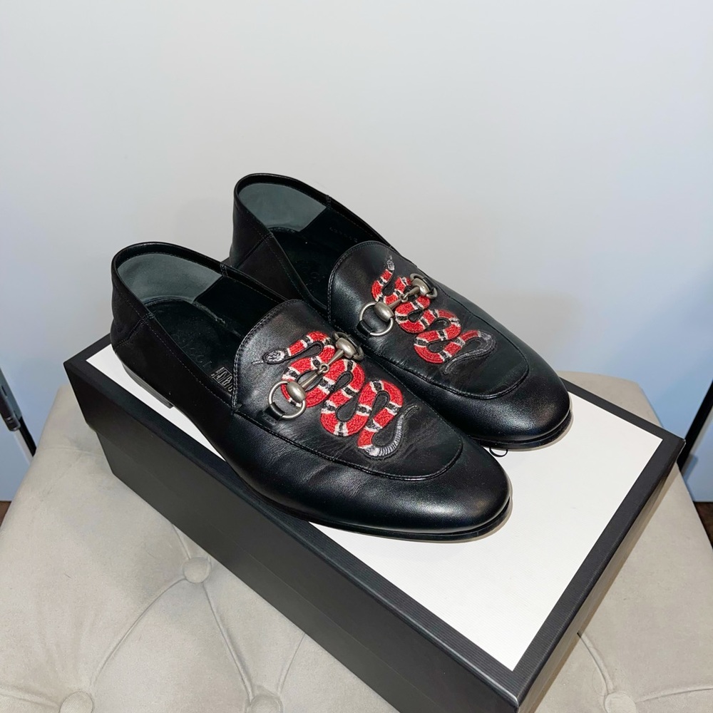 Gucci Horsebit Loafers with Snake Embroiderie